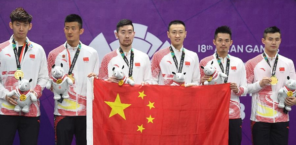 羽毛球男子团体：中国夺冠