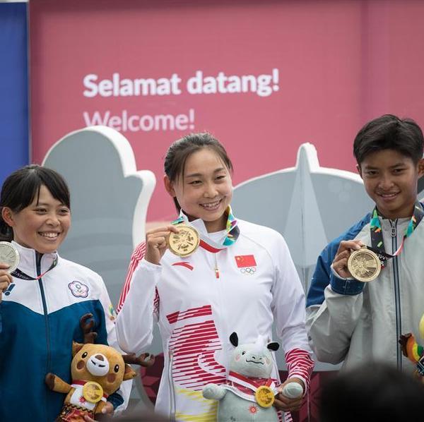 亚运会皮划艇激流回旋&mdash;&mdash;女子单人划艇：中国选手陈诗摘金