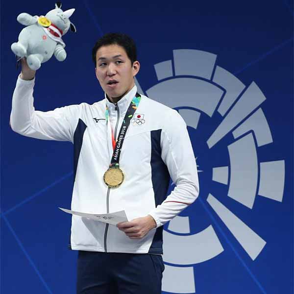 男子50米蛙泳颁奖仪式