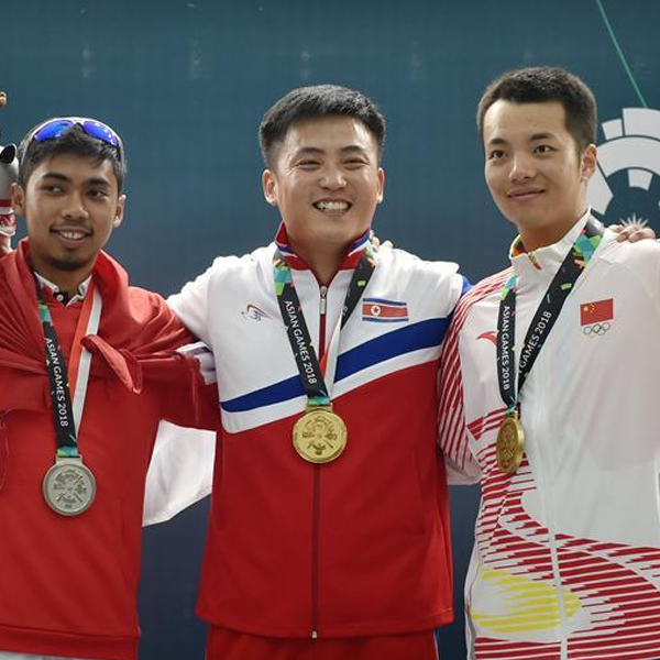 男子10米移动靶混合速:甘宇获铜牌