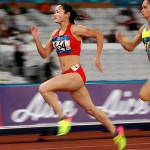 田径：女子100米预赛赛况