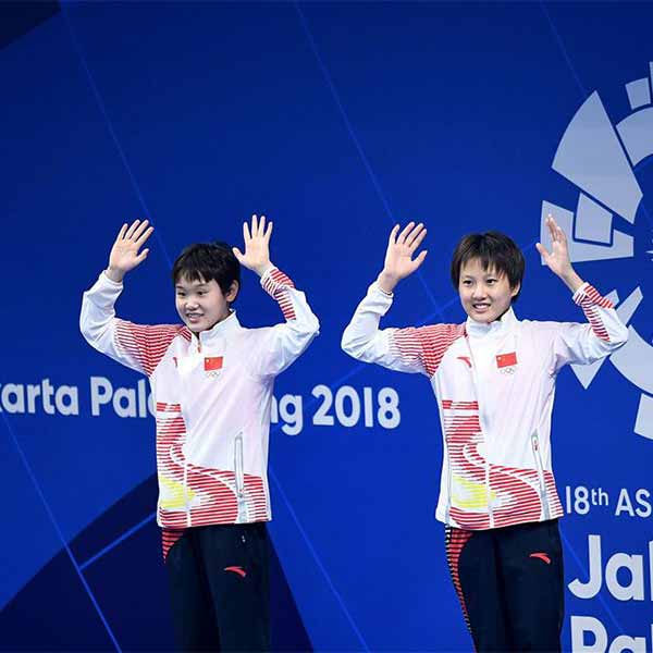 跳水女子双人10米跳台颁奖仪式