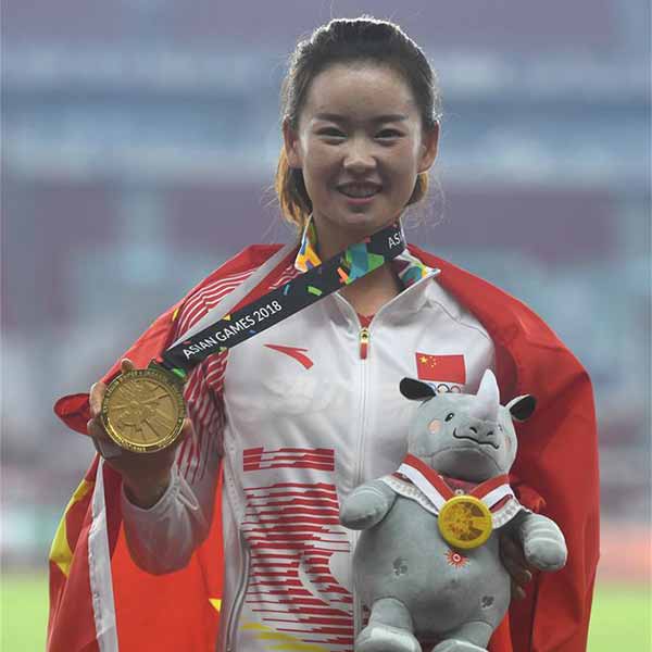 田径女子20公里竞走颁奖仪式