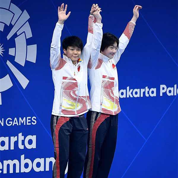 跳水女子双人三米板颁奖仪式