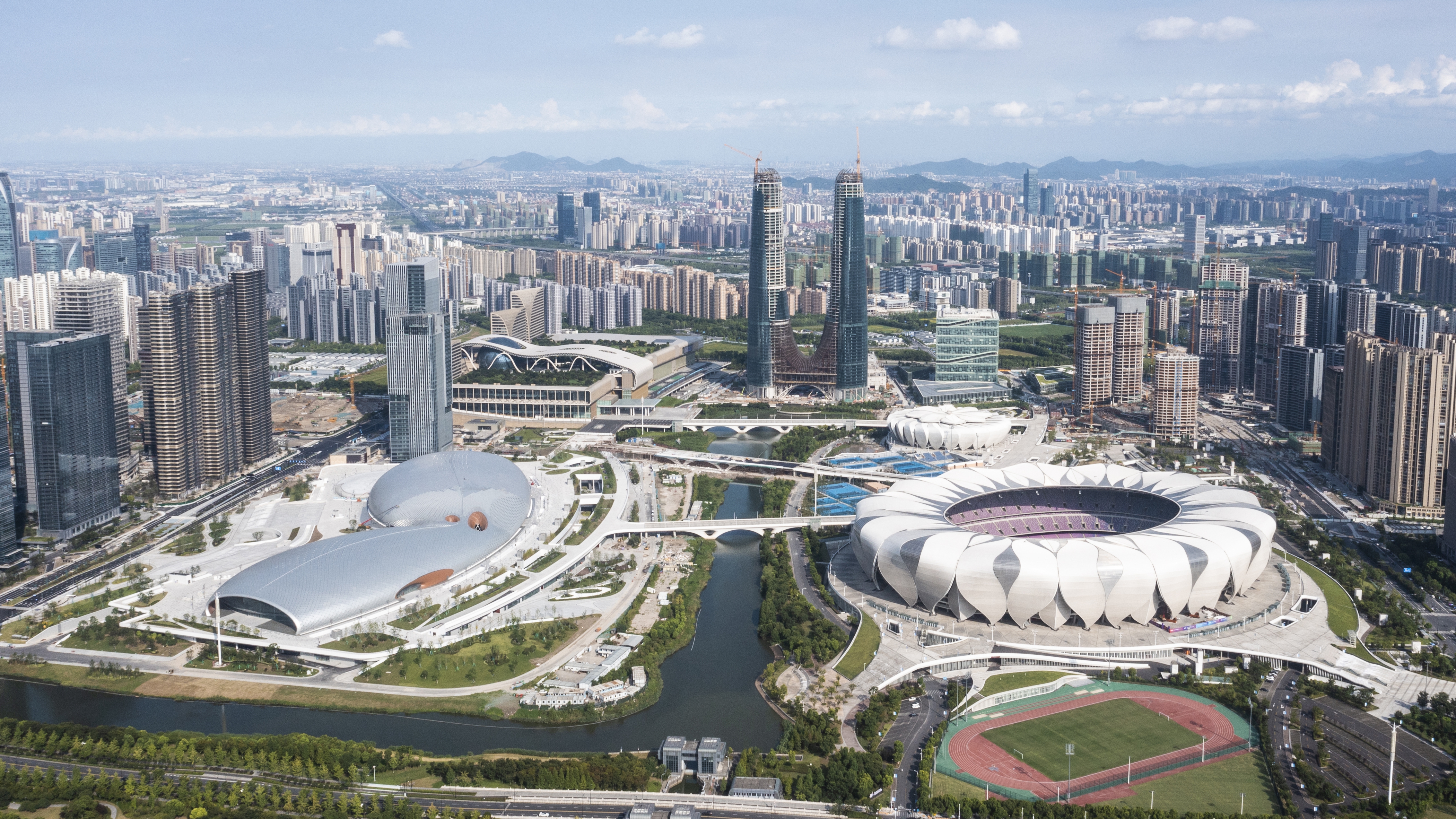 杭州奥体中心体育馆迎来亚运首考