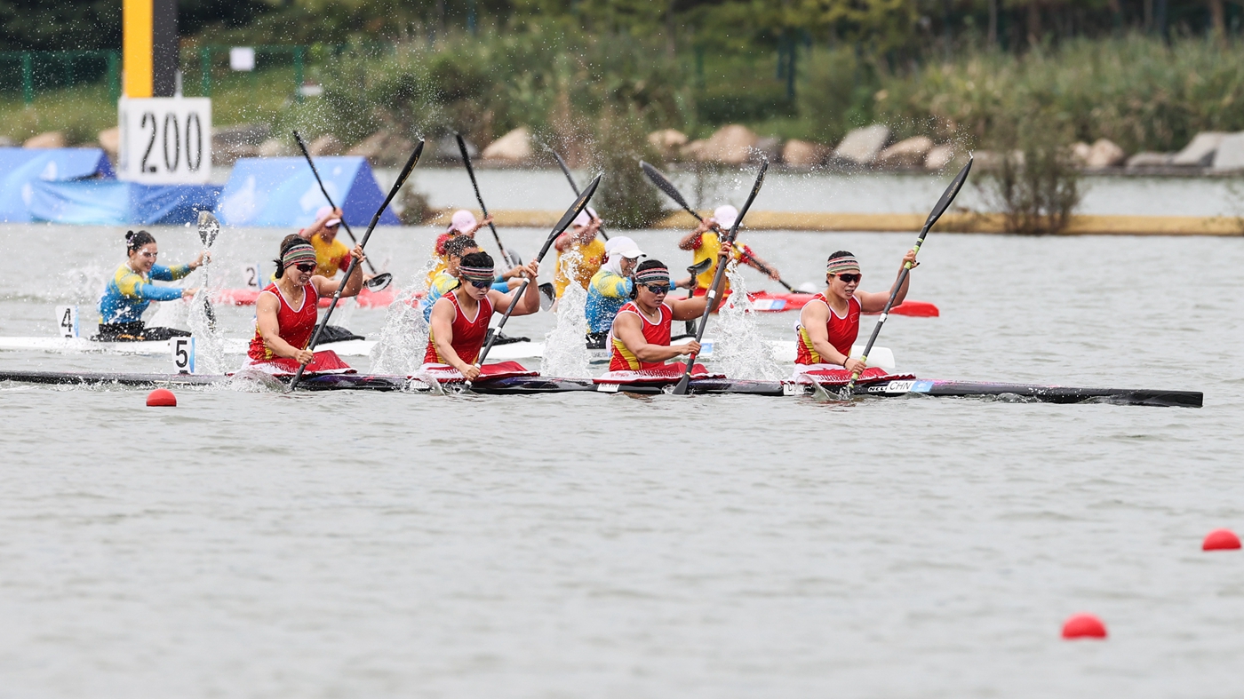皮划艇静水——中国队夺得女子500米四人皮艇冠军
