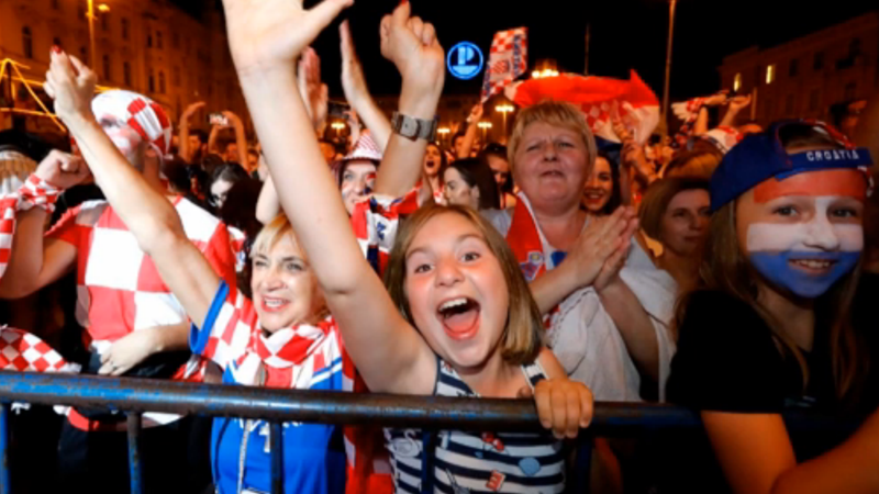 克罗地亚球迷欢庆胜利