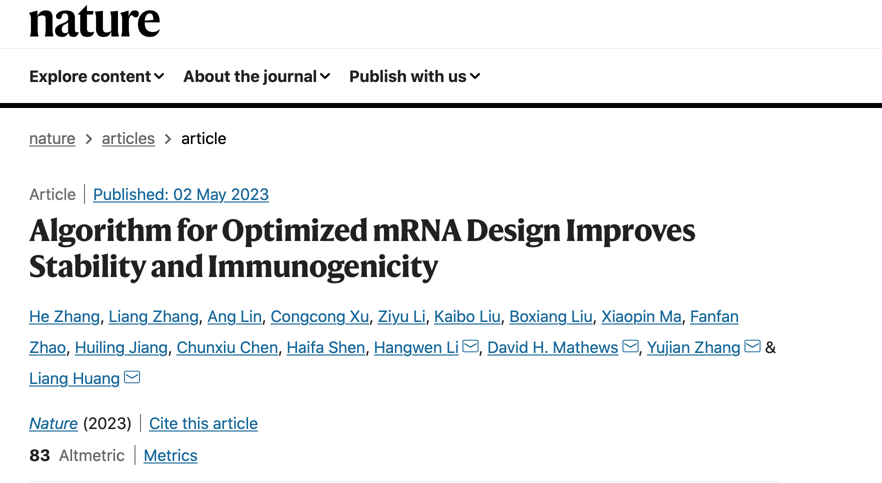 百度以第一完成单位《Nature》正刊发表论文-新华网