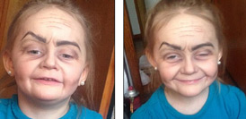 美国3岁女孩化妆后变&ldquo;老奶奶&rdquo;走红