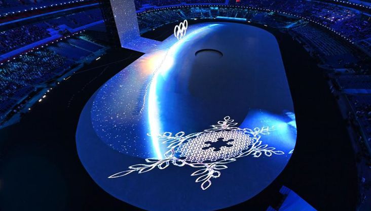 北京冬奥会开幕式上的“构建一朵雪花”环节