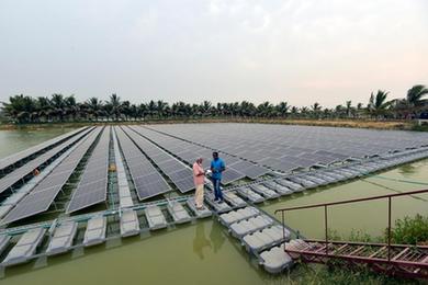孟加拉国首个水上漂浮太阳能光伏发电站