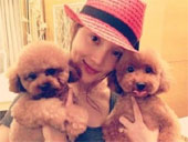 李小璐挺7月大肚抱萌犬出镜