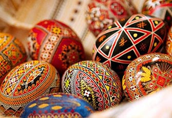 波兰色彩斑斓的复活节彩蛋