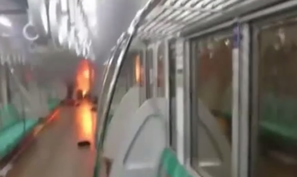 日本：一男子城铁上持刀纵火行凶 17人受伤