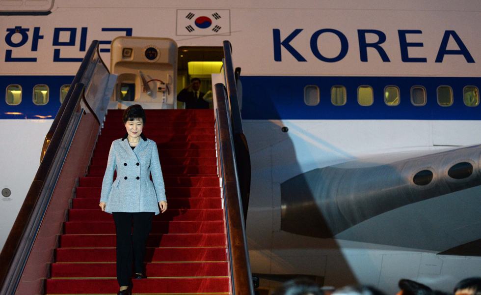 韩国总统朴槿惠抵京
