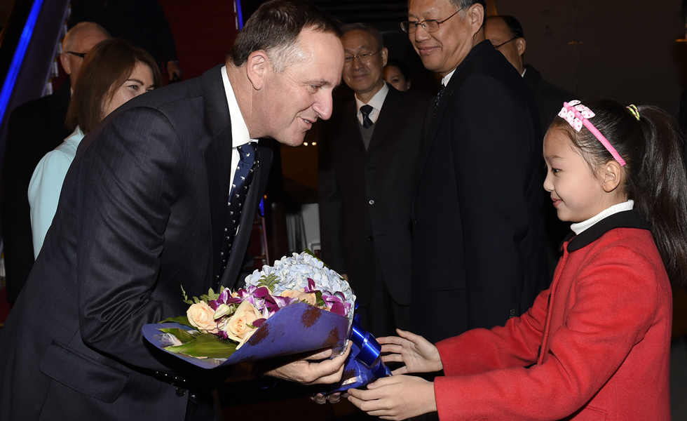 新西兰总理约翰·基抵京