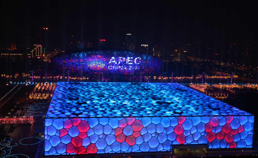 “鸟巢”、“水立方”夜景璀璨