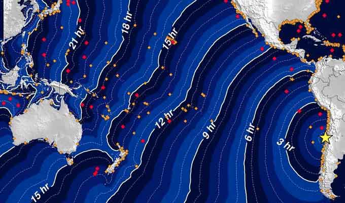 智利西部海域发生强烈地震（组图）