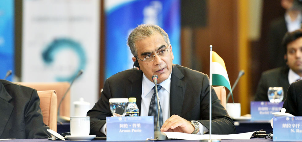 今日印度媒体集团董事会主席兼总经理阿伦·普里发言