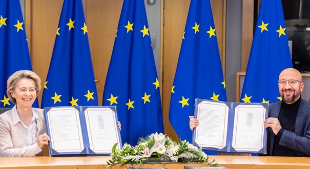 歐盟簽署與英國就未來關係達成的協議