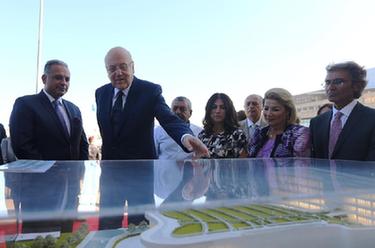 黎巴嫩总理米卡提参观中国援黎国家高等音乐学院项目