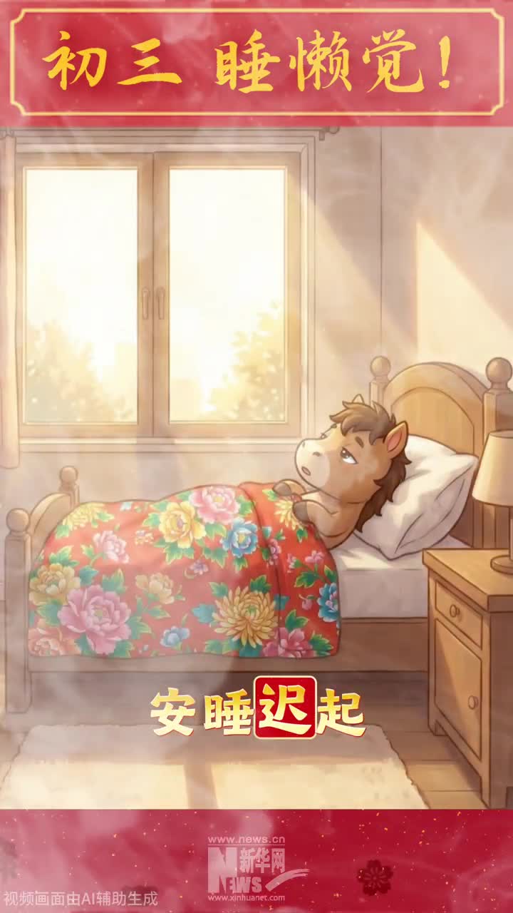 大年初三睡懒觉，祝您烦恼消散！笑容灿烂！