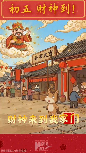 大年初五财神到，祝您“马”上发财，好运连连！