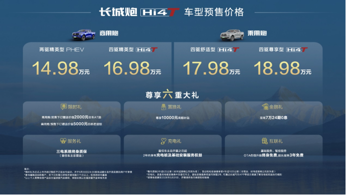 “真新能源皮卡”长城炮Hi4-T重磅预售   14.98万元起_商业头条网