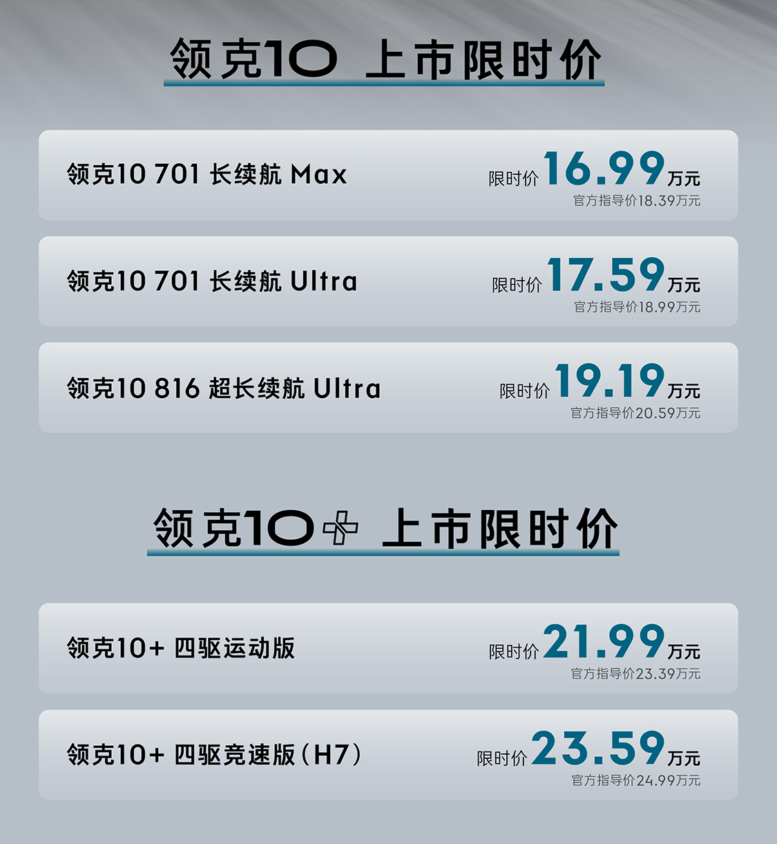 领克10+和领克10正式上市  16.99万元起_商业头条网