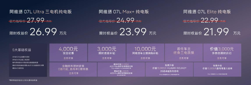 “智美大五座豪华SUV”阿维塔07L上市 22.99万元起_商业头条网
