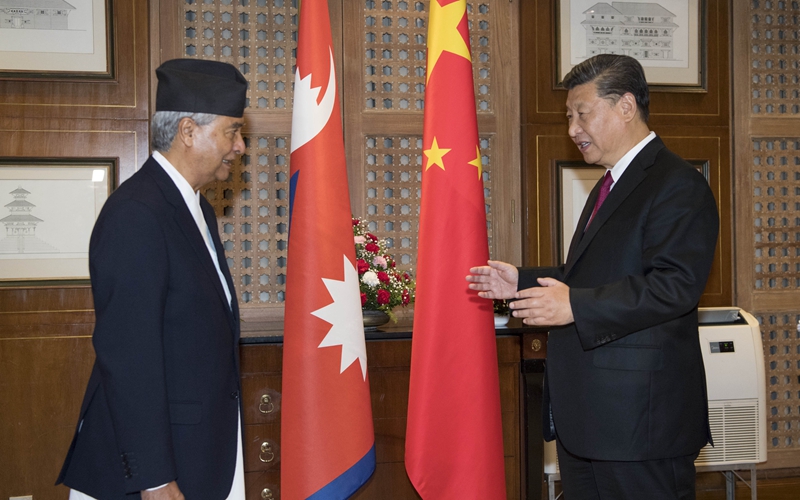 Xi meets Nepali Congress Party chief