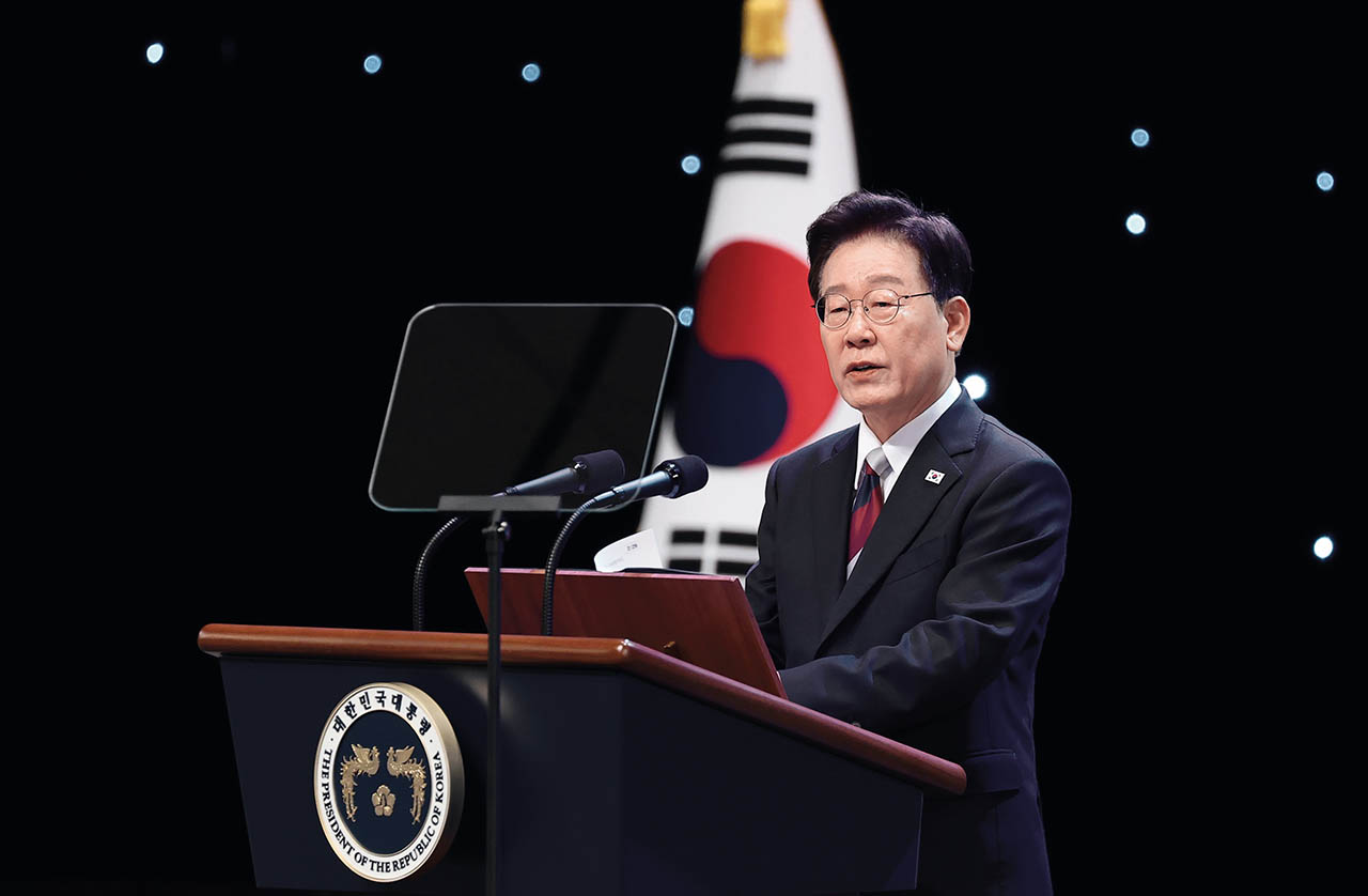 2026年8月15日,在韩国首尔世宗文化会馆,韩国总统李在明发表致辞 2026年8月15日,在韩国首尔世宗文化会馆,韩国总统李在明发表致辞