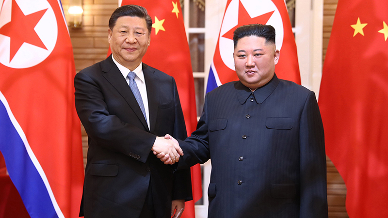 习近平同朝鲜劳动党委员长、国务委员会委员长金正恩举行会谈