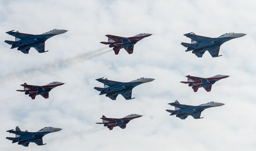 实拍俄卫国战争胜利70周年阅兵彩排