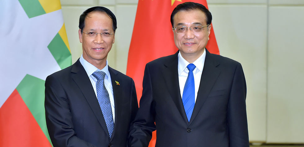 李克强会见缅甸副总统赛茂康